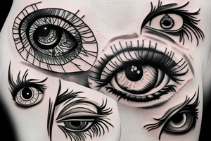 Surreal eyes tattoo idea