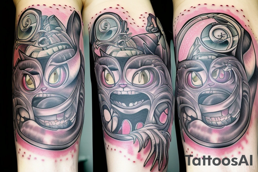 cheshire cat from alice in wonderland tattoo idea