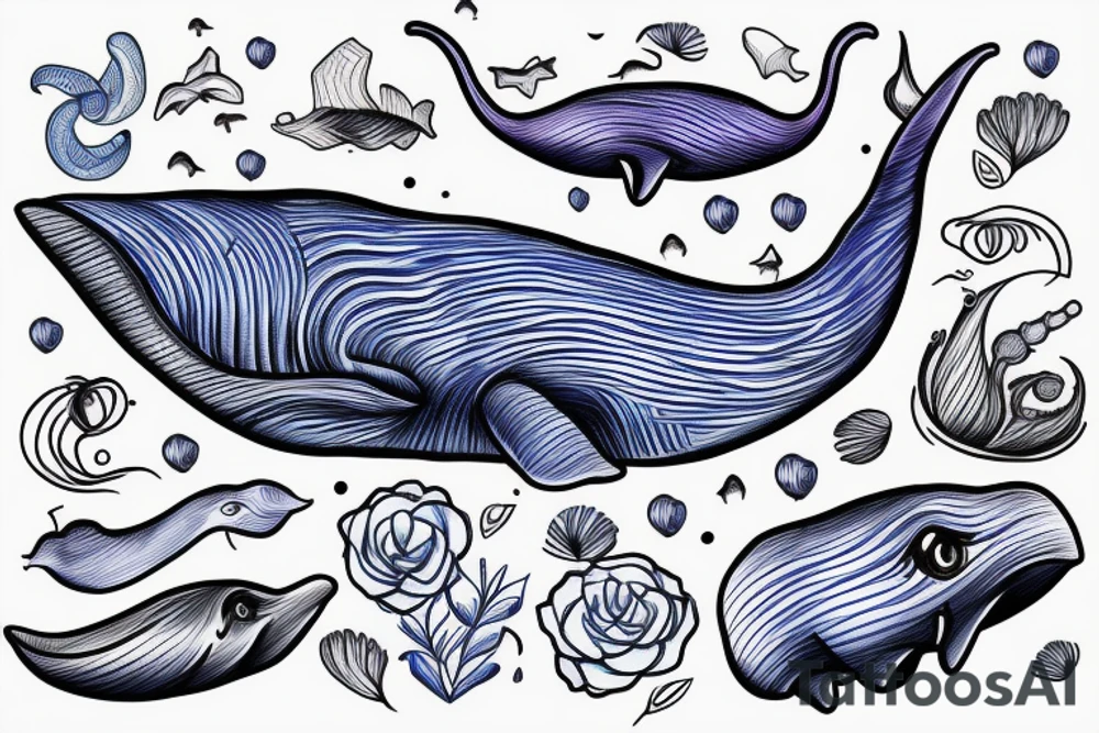 blue whale tattoo idea