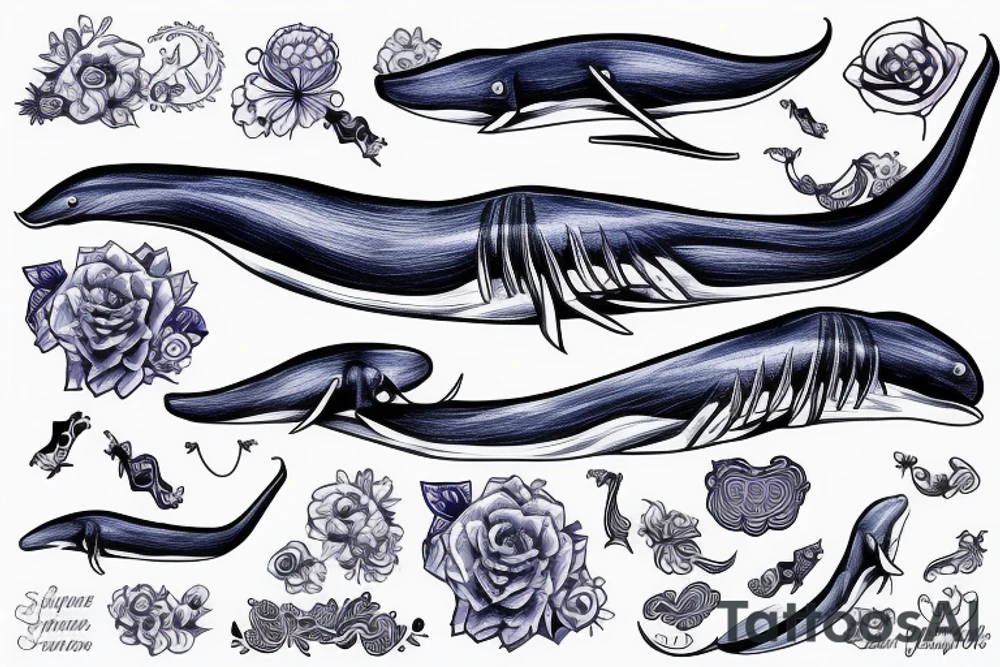 blue whale tattoo idea