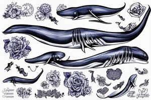 blue whale tattoo idea