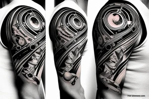 An artist on the moon with a brush in his hand tattoo idea