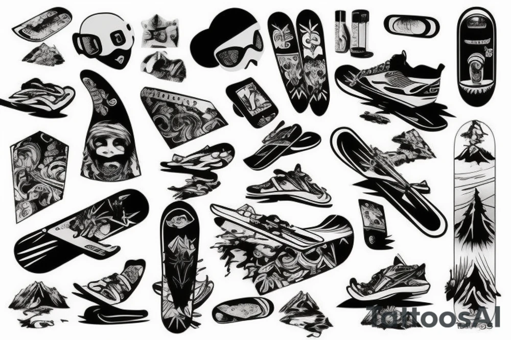 Snowboarding tattoo idea