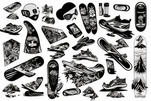 Snowboarding tattoo idea