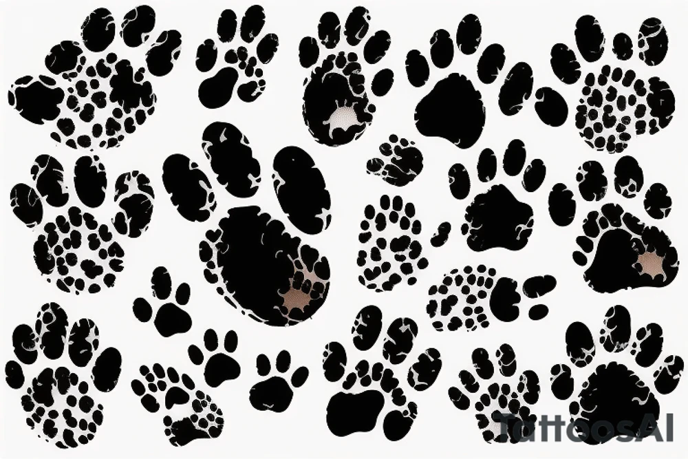 Dog paw stylized tattoo idea