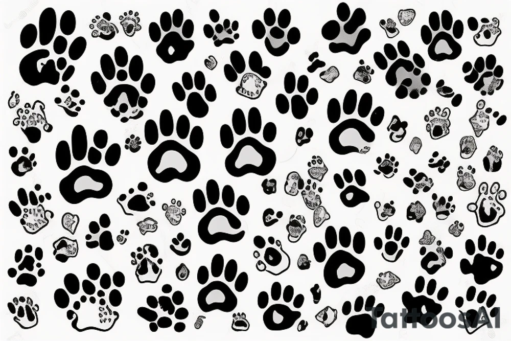 Dog paw stylized tattoo idea