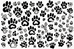 Dog paw stylized tattoo idea