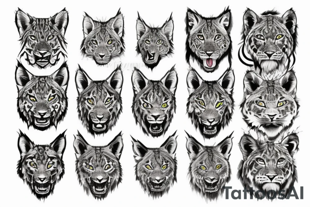 King of Jungle with lynx tattoo idea