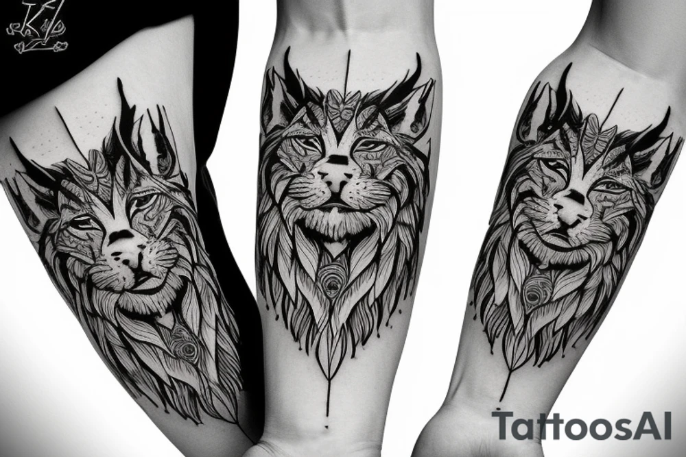 King of Jungle with lynx tattoo idea