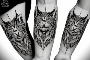 King of Jungle with lynx tattoo idea
