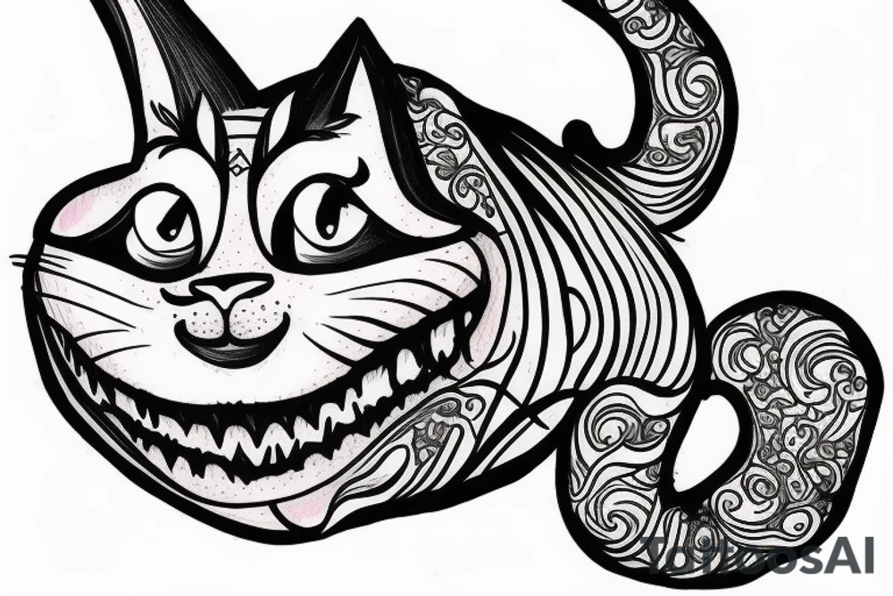 cheshire cat from alice in wonderland tattoo idea
