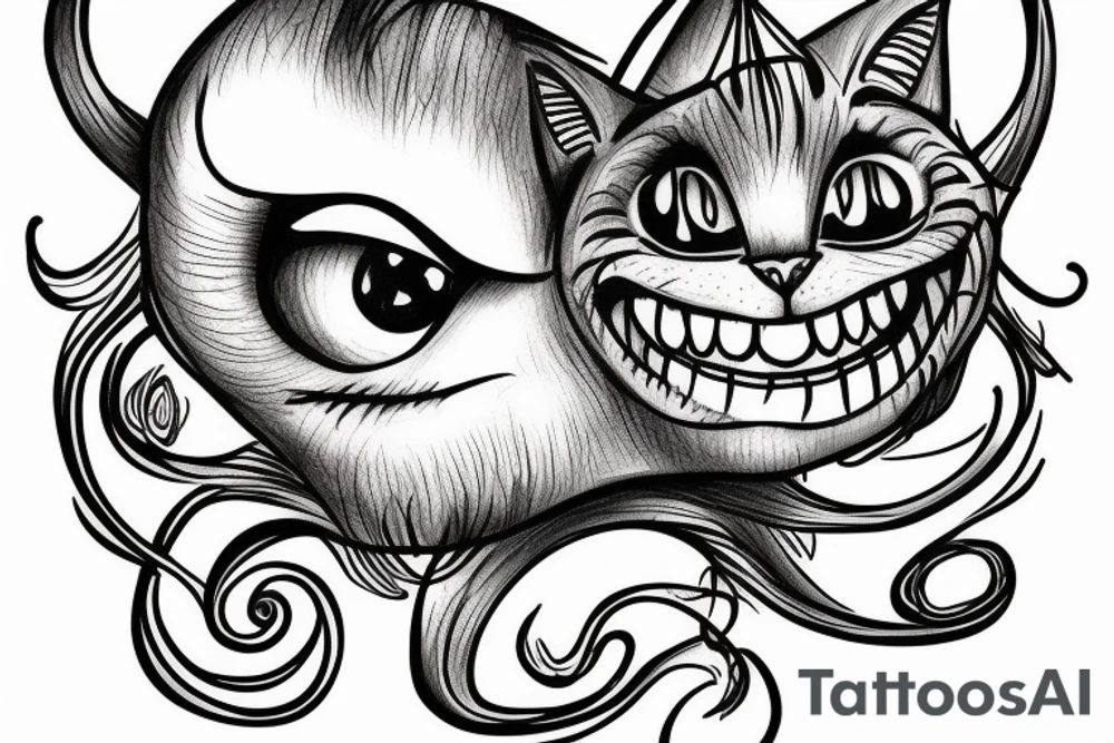 cheshire cat from alice in wonderland tattoo idea