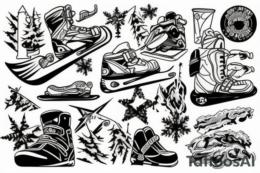 Snowboarding tattoo idea