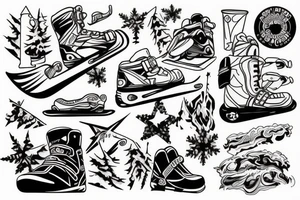 Snowboarding tattoo idea