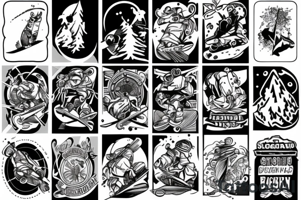 Snowboarding tattoo idea