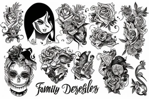 9 family members tattoo idea