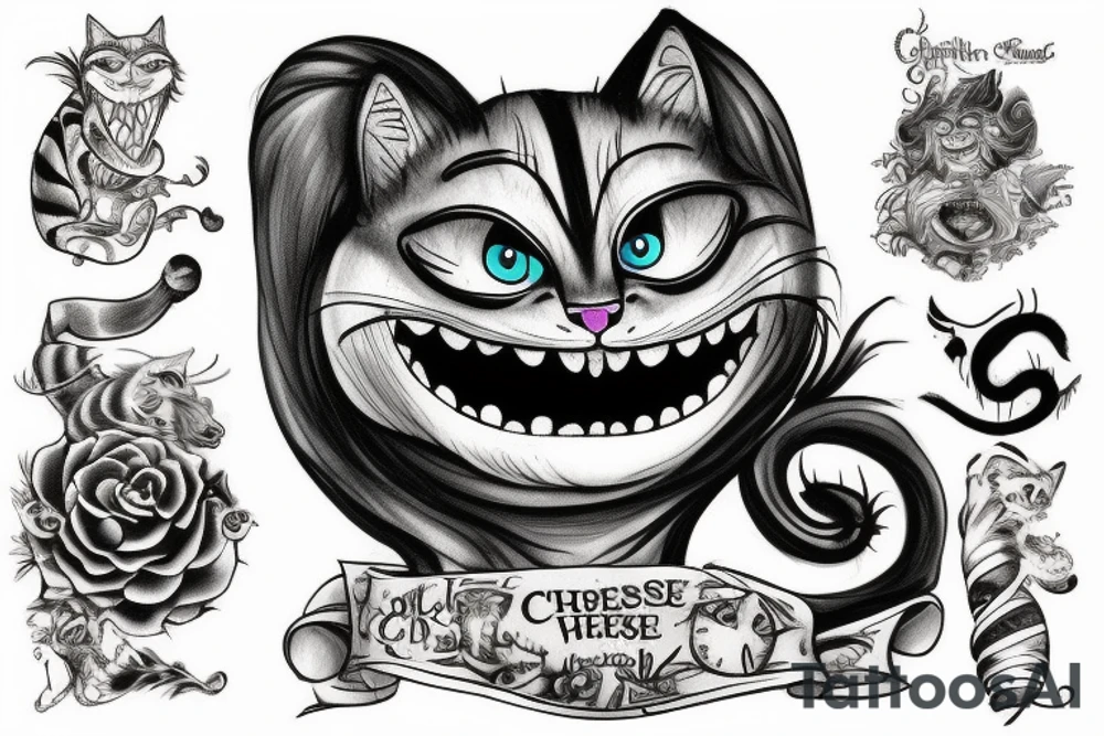 cheshire cat from alice in wonderland tattoo idea