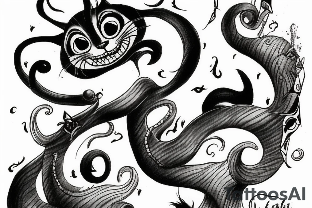 cheshire cat from alice in wonderland tattoo idea