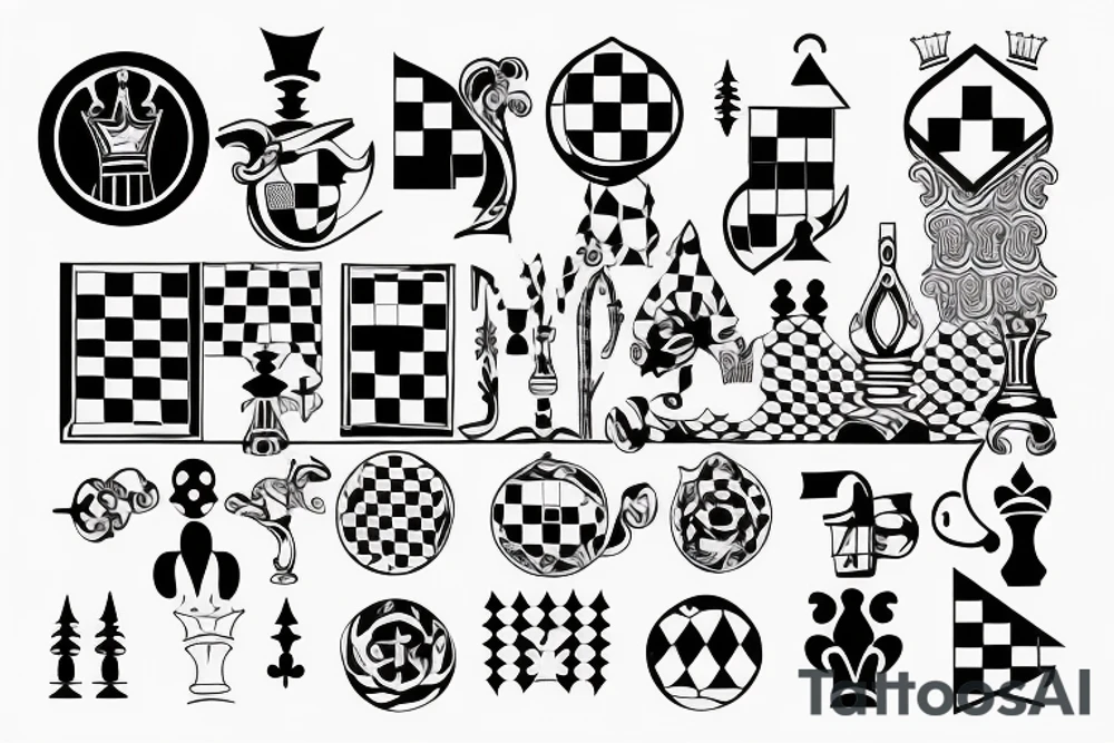 Abstraction with a chessboard, a strategy tattoo idea