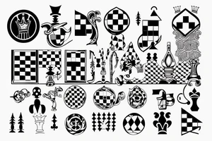Abstraction with a chessboard, a strategy tattoo idea