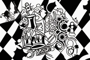 Abstraction with a chessboard, a strategy tattoo idea