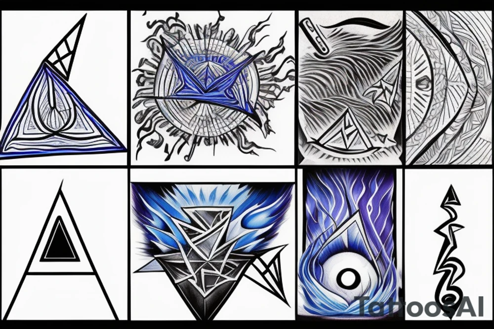 Triangle. Fire. Blue Fire. Energy. Harmony. Balance. tattoo idea