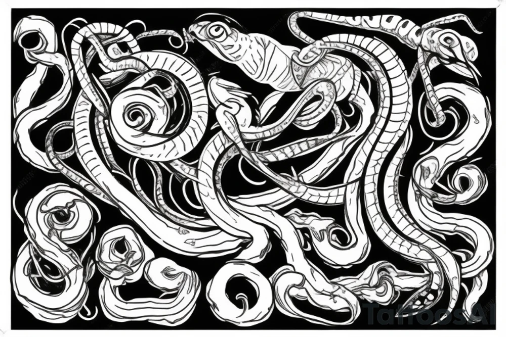 snake with scorpio one together tattoo idea