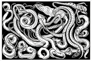 snake with scorpio one together tattoo idea