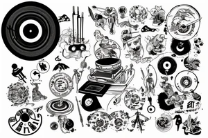 Turntable with a record tattoo idea