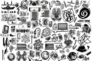 html and css together tattoo idea