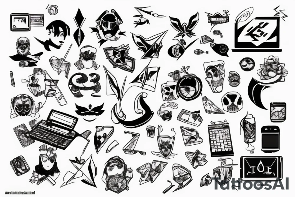 html and css together tattoo idea