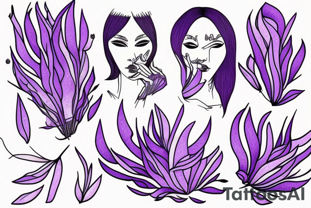 Fine lines lavender stick minimalist tattoo idea