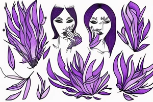 Fine lines lavender stick minimalist tattoo idea