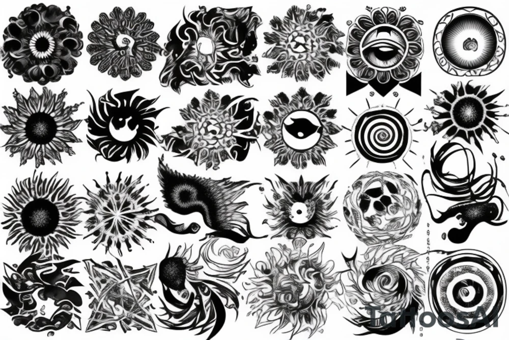 black sun tattoo idea