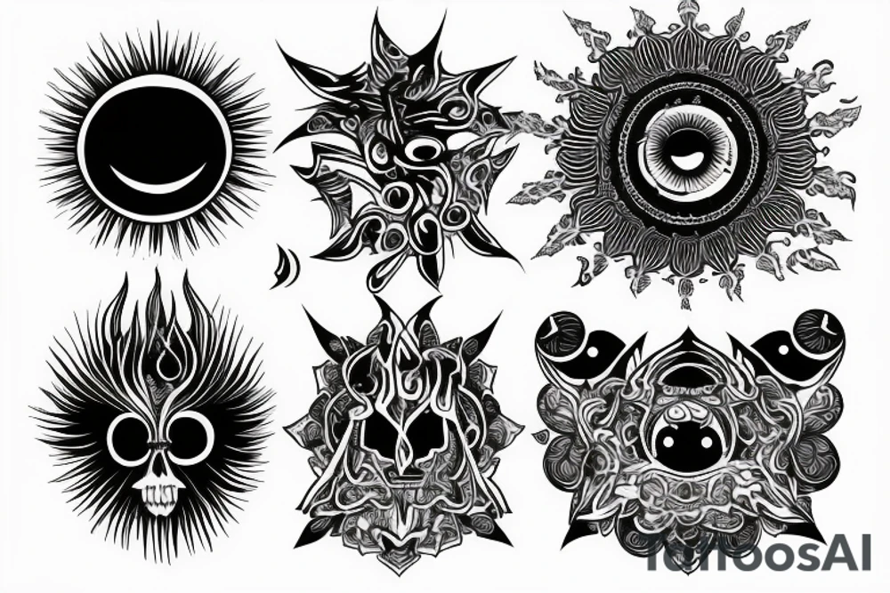 black sun tattoo idea