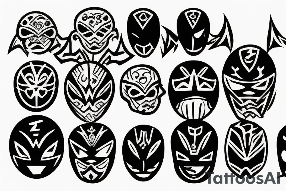Black luchador style tattoo idea