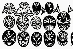 Black luchador style tattoo idea