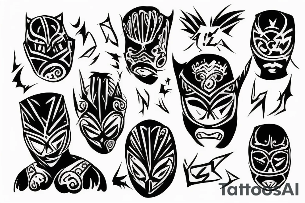 Black luchador style tattoo idea