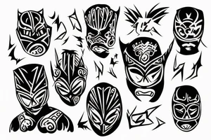 Black luchador style tattoo idea