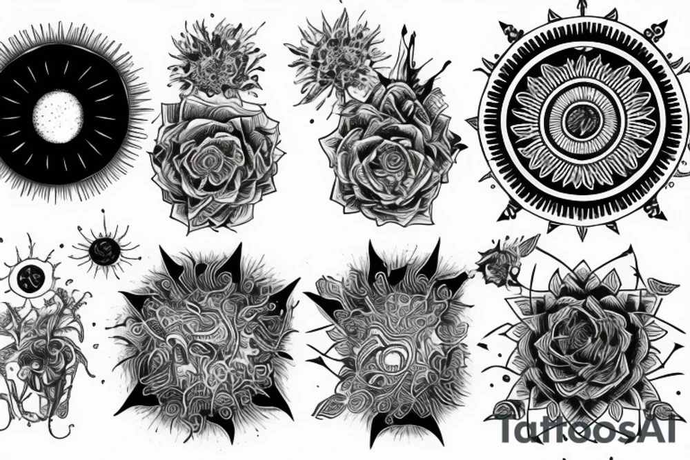 black sun tattoo idea