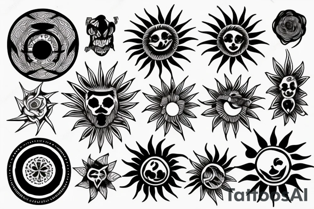 black sun tattoo idea