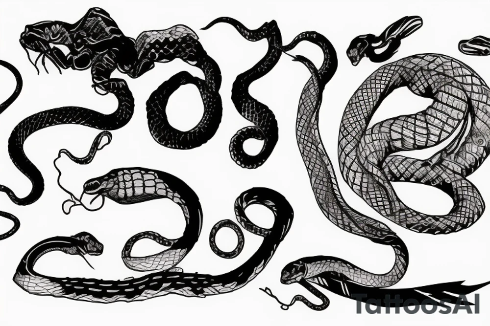 scorpio and snake wraping it tattoo idea