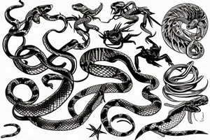 scorpio and snake wrapping it tattoo idea