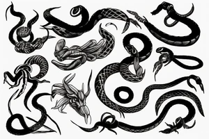 scorpio and snake wrapping it tattoo idea
