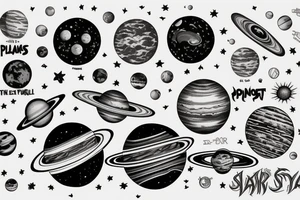 Planets solar system tattoo idea