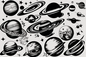Planets solar system tattoo idea