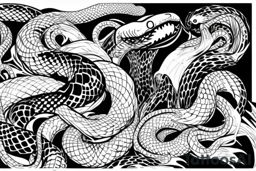scorpio and snake wrapping it tattoo idea
