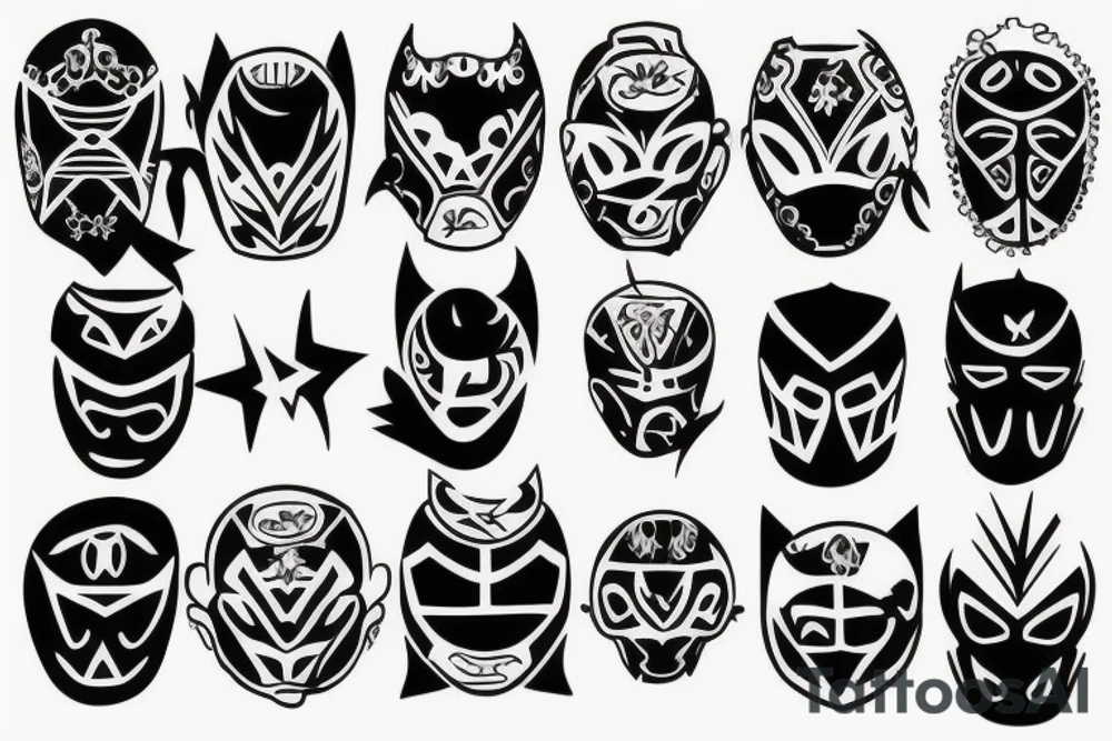 Black luchador style tattoo idea
