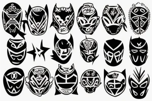 Black luchador style tattoo idea