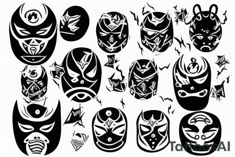 Black luchador style tattoo idea